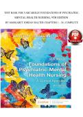 VARCAROLIS' FOUNDATIONS OF PSYCHIATRIC-MENTAL HEALTH NURSING 9TH EDITION BY MARGARET JORDAN HALTER &ndash; CHAPTERS 1&ndash;36 COMPLETE TEST BANK AND MENTAL HEALTH NURSING EXAM MATERIAL 