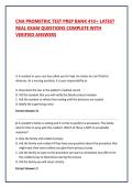 CNA PROMETRIC TEST PREP BANK 410&plus; LATEST REAL EXAM QUESTIONS COMPLETE WITH VERIFIED ANSWERS 