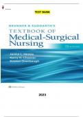 Test Bank - Brunner & Suddarth's Textbook of Medical-Surgical Nursing 15th Edition by Janice L Hinkle, Kerry H. Cheever & Kristen Overbaugh - Complete, Elaborated and Latest Test bank. ALL Chapters (1-68) Included and Updated for 2023 