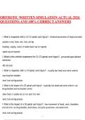 ORTHOTIC WRITTEN SIMULATION ACTUAL 2026 QUESTIONS AND 100&percnt; CORRECT ANSWERS&period;