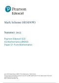 Edexcel AS Level May June 2025 Mathematics Paper 01 Pure Mathematics Shadow Mark Scheme