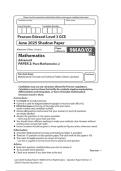 Edexcel A Level May June 2025 Mathematics Paper 2 Pure Mathematics 2 Shadow Question Paper