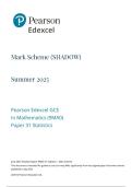 Edexcel A Level May June 2025 Mathematics Paper 31 Statistics Shadow Mark Scheme