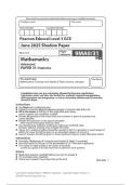 Edexcel A Level May June 2025 Mathematics Paper 31 Statistics Shadow Question Paper