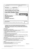 Edexcel A Level May June 2025 Mathematics Paper 32 Mechanics Shadow Question Paper