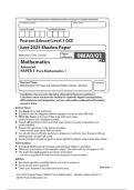 Edexcel A Level May June 2025 Mathematics Paper 1 Pure Mathematics 1 Shadow Question Paper