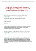 NURS 6001 Advanced Health Assessment Exam 1 &vert; Questions and Correct Answers with Complete Solutions 2026 Update &vert; WPU