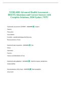 NURS 6001 Advanced Health Assessment &ndash; HEENT&comma; Questions and Correct Answers with Complete Solutions&comma; 2026 Update &vert; WPU