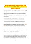 LDR-302S Organizational Culture 2026&ndash;2027 Study Guide Leadership&comma; Workplace Culture&comma; Organizational Behavior & Exam Prep