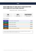 HOSA Home Health Aide Exam Actual Exam 2026&sol;2027 &ndash; 100&percnt; Verified &vert; Detailed Rationales &ndash; Pass Guaranteed &ndash; A&plus;