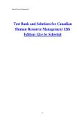 Canadian Human Resource Management 12th Edition by Herman Schwind Test Bank