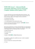 NURS 6001 Exam 3 &ndash; Advanced Health Assessment&colon; Questions&comma; Correct Answers & Complete Solutions &lpar;2026 Update&rpar; &vert; WPU