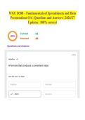 WGU D388 &ndash; Fundamentals of Spreadsheets and Data Presentations OA &vert; Questions and Answers &vert; 2026&sol;27 Updates &vert; 100&percnt; correct