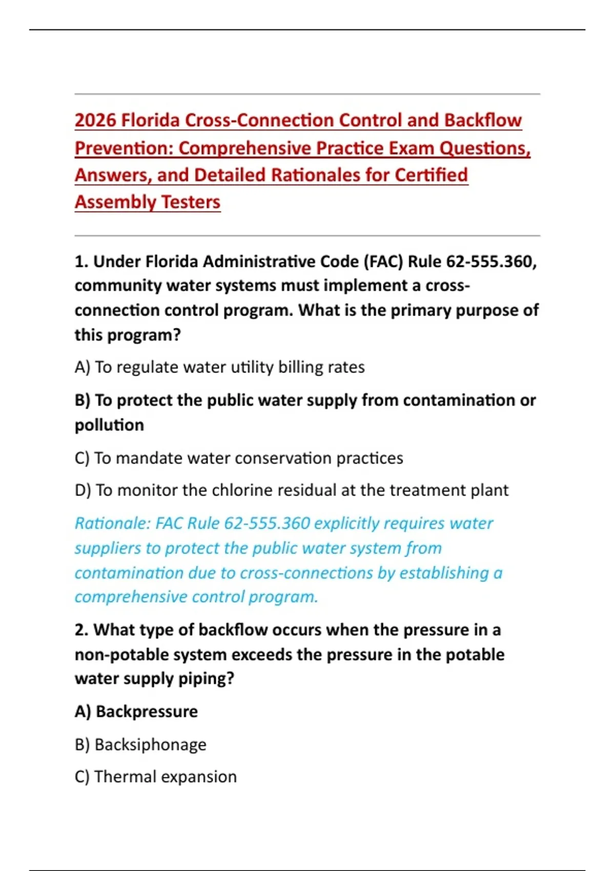 2026 Florida Cross-Connection Control and Backflow Prevention ...
