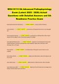 WGU D115 OA Advanced Pathophysiology Exam &lpar;Latest 2025 &sol; 2026&rpar; Actual &NewLine;Questions with Detailed Answers and OA Readiness Practice Exam &NewLine;