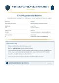 C715&sol; C 715 Organizational Behavior OA Exam &vert; &lpar;Latest 2026&sol;2027 Update&rpar; &vert; Complete Exam Questions with Verified Answers and Detailed Rationales &vert; A&plus; Graded &vert; Western Governors University&NewLine;&NewLine;