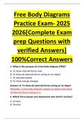 Free Body Diagrams &NewLine;Practice Exam- 2025 &NewLine;2026&lbrack;Complete Exam &NewLine;prep Questions with &NewLine;verified Answers&rsqb; &NewLine;100&percnt;Correct Answers 
