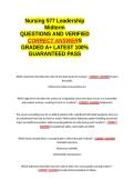 Nursing 577 Leadership Midterm EXAM QUESTIONS AND VERIFIED CORRECT ANSWERS GRADED A&plus; -LATEST 2026-2027- 100- GUARANTEED PASS&period;docx&NewLine;&NewLine;