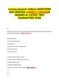 nursing research midterm EXAM QUESTIONS AND VERIFIED CORRECT ANSWERS GRADED A&plus; -LATEST 2026-2027- 100- GUARANTEED PASS&period;docx&NewLine;&NewLine;