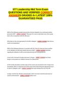 577 Leadership Mid Term Exam EXAM QUESTIONS AND VERIFIED CORRECT ANSWERS GRADED A&plus; -LATEST 2026-2027- 100- GUARANTEED PASS&period;docx&NewLine;&NewLine;