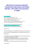 JURI 645 Quiz IP Actual Exam 2026&sol;2027&colon; Complete Exam-Style Questions with Detailed Rationales &vert; 100&percnt; Verified &vert; Pass Guaranteed &ndash; A&plus; Graded
