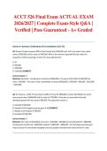 ACCT 526 Final Exam ACTUAL EXAM 2026&sol;2027 &vert; Complete Exam-Style Q&A &vert; Verified &vert; Pass Guaranteed - A&plus; Graded