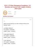 WGU C175 Data Management Foundations &vert; 115 Questions and Answers with Complete Solutions &vert; 2026 Update