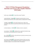 WGU C175 Data Management Foundations Questions and Answers with Complete Solutions &vert; 2026 Update