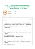 WGU C175 Data Management Foundations - Practice Test Questions and Answers with Complete Solutions &vert; 2026 Update