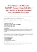 PFCCS Exam ACTUAL EXAM 2026&sol;2027 &vert; Complete Exam-Style Q&A &vert; 100&percnt; Verified & Detailed Rationales &vert; Pass Guaranteed - A&plus; Graded