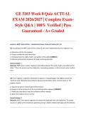 GE 5103 Week 8 Quiz ACTUAL EXAM 2026&sol;2027 &vert; Complete Exam-Style Q&A &vert; 100&percnt; Verified &vert; Pass Guaranteed - A&plus; Graded