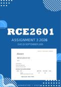 RCE2601 Assignment 3 Quiz 2026 - Due 15 September 2026 &lpar;100&percnt;&rpar;