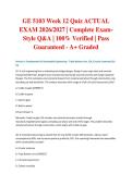 GE 5103 Week 12 Quiz ACTUAL EXAM 2026&sol;2027 &vert; Complete Exam-Style Q&A &vert; 100&percnt; Verified &vert; Pass Guaranteed - A&plus; Graded&NewLine;&NewLine;