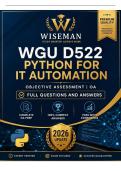 WGU D522 Python for IT Automation Objective Assessment &vert; OA Full Questions and Answers &vert; 2026 Update &vert; 100&percnt; Correct&period;