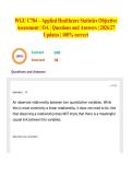 WGU C784 &ndash; Applied Healthcare Statistics Objective Assessment &vert; OA &vert; Questions and Answers &vert; 2026&sol;27 Updates &vert; 100&percnt; correct