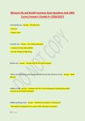 Missouri Life and Health Insurance Exam Questions And 100&percnt; &NewLine;Correct Answers &vert;Graded A&plus; &lpar;2026&sol;2027&rpar;