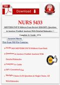 NURS 5433 FNP II Midterm Exam Practice Questions and Answers