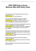 WGU D669 Early Literacy&NewLine;Methods Q&A 2026 Study Guide&period;