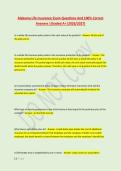Alabama Life Insurance Exam Questions And 100&percnt; Correct &NewLine;Answers &vert;Graded A&plus; &lpar;2026&sol;2027&rpar;