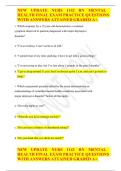 NURS 1142 RN Mental Health Practice Questions and Psychiatric Nursing Review