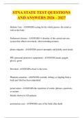 STNA STATE TEST QUESTIONS &NewLine;AND ANSWERS 2026 - 2027 