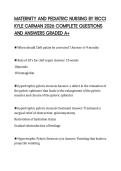 MATERNITY AND PEDIATRIC NURSING BY RICCI&NewLine;KYLE CARMAN 2026 COMPLETE QUESTIONS&NewLine;AND ANSWERS GRADED A&plus;&NewLine;