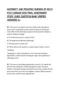 MATERNITY AND PEDIATRIC NURSING BY RICCI&NewLine;KYLE CARMAN 2026 FINAL ASSESSMENT&NewLine;STUDY GUIDE QUESTION BANK VERIFIED&NewLine;ANSWERS A&plus;