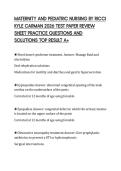 MATERNITY AND PEDIATRIC NURSING BY RICCI&NewLine;KYLE CARMAN 2026 TEST PAPER REVIEW&NewLine;SHEET PRACTICE QUESTIONS AND&NewLine;SOLUTIONS TOP RESULT A&plus;