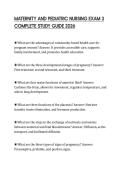 MATERNITY AND PEDIATRIC NURSING EXAM 3&NewLine;COMPLETE STUDY GUIDE 2026&NewLine;