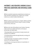 MATERNITY AND PEDIATRIC NURSING EXAM 3&NewLine;PRACTICE QUESTIONS AND RATIONALE GUIDE&NewLine;2026