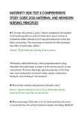 MATERNITY HESI TEST II COMPREHENSIVE&NewLine;STUDY GUIDE 2026 MATERNAL AND NEWBORN&NewLine;NURSING PRINCIPLES