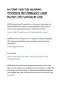 MATERNITY HESI TEST II LEARNING&NewLine;WORKBOOK 2026 PREGNANCY LABOR&NewLine;DELIVERY AND POSTPARTUM CARE