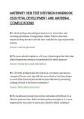 MATERNITY HESI TEST II REVISION HANDBOOK&NewLine;2026 FETAL DEVELOPMENT AND MATERNAL&NewLine;COMPLICATIONS