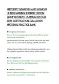 MATERNITY NEWBORN AND WOMENS&NewLine;HEALTH NURSING SECOND EDITION&NewLine;COMPREHENSIVE EXAMINATION TEST&NewLine;2026 CERTIFICATION EVALUATION&NewLine;MATERNAL PRACTICE BANK